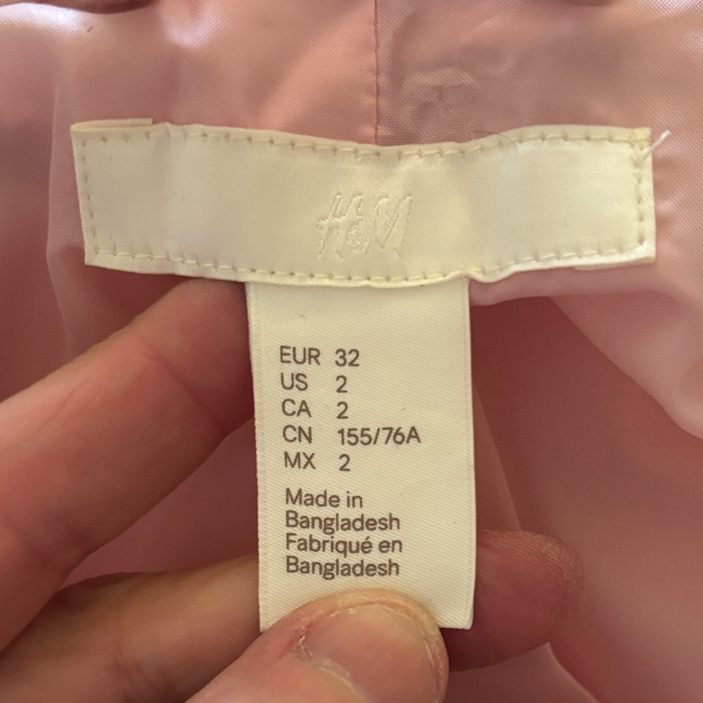 H&M Light Pink Double-Breasted Pea Coat - Picture 3 of 3